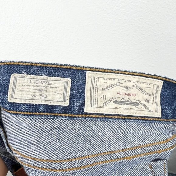 ALLSAINTS Lowe Low Rise Hot Pant Jean Shorts, Size 30 - Picture 3 of 6